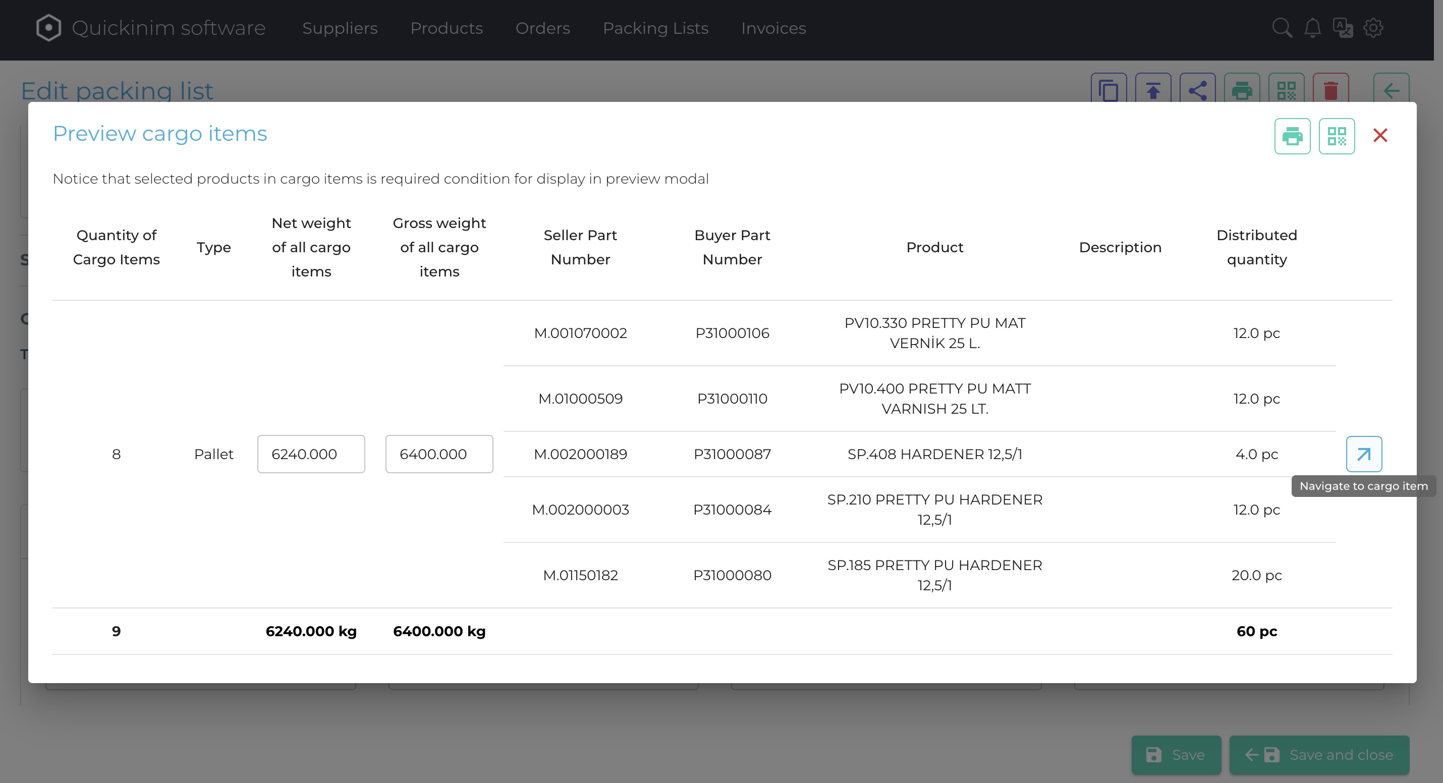 Order email to supplier