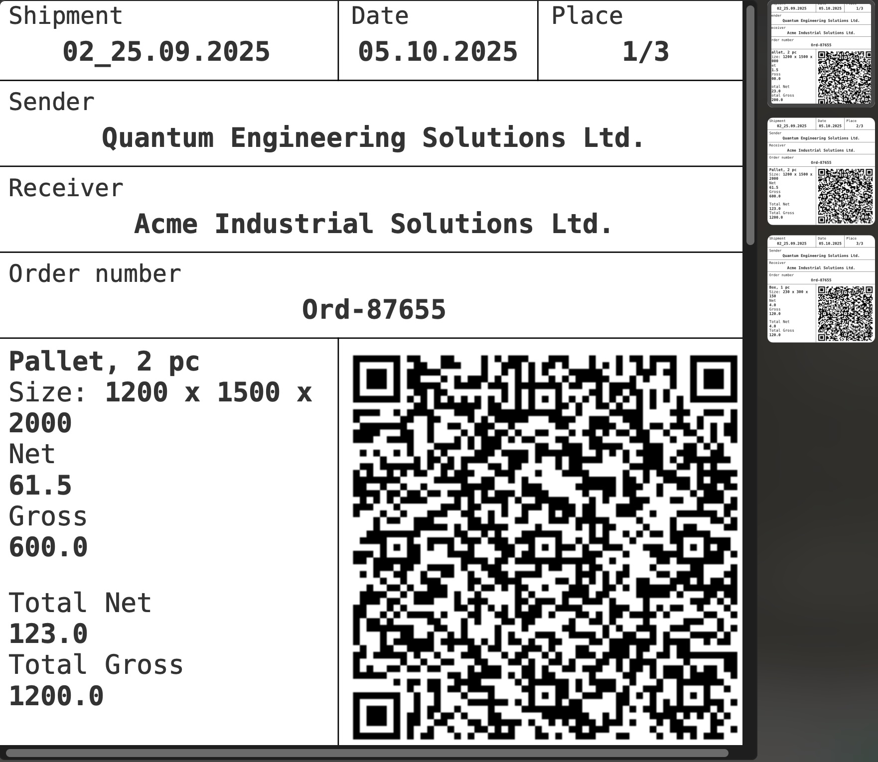 Supplier main interface dashboard