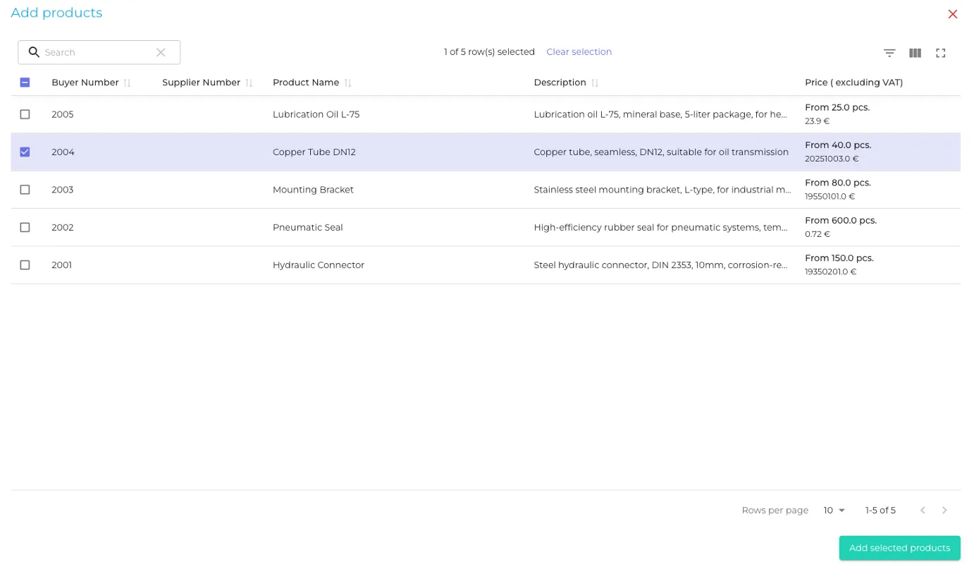 New order add product